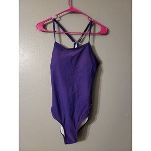 Coskaka Purple One Piece Swimsuit Adjustable Straps Size M Built In Bra Pads